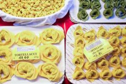 Los tortelloni, los tortellacci y los tortellini, rellenos de calabaza, de ricotta o de espinacas, son el formato más típico de pasta rellena en Módena.