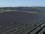 Detalle de la planta fotovoltaica Celso & Prisca, uno de los proyectos de OHLA en Jerez de la Frontera (Cádiz).