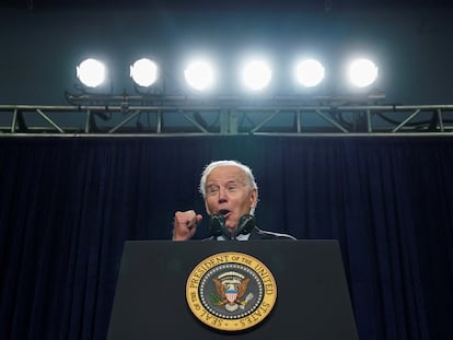 Joe Biden en un mitin en Joliet, Illinois, este sábado.