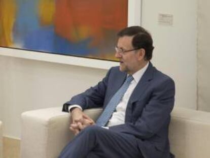 Fotografía facilitada por Presidencia del Gobierno del presidente del Ejecutivo, Mariano Rajo con motivo de su participación en el Foro Económico del Mediterráneo Occidental hoy en el Palacio de la Moncloa.