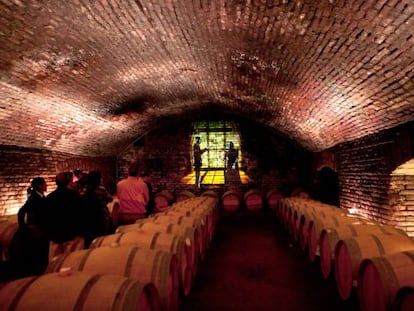 Barricas en las bodegas Concha y Toro, fundadas a finales del siglo XIX cerca de Santiago de Chile. 