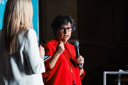Intervención de la exministra de Asuntos Exteriores Arancha González Laya, este martes en el World in Progress celebrado en Chantilly.