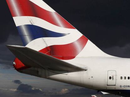 La cola de uno de los aviones de British Airways.