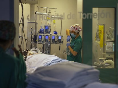 Los boxes del Hospital de Torrejón el pasado 4 de enero de 2023.