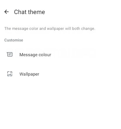 Nueva opción de temas en los chats de WhatsApp