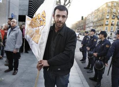 Nacho Murgui, en una manifestación contra la política sanitaria de la Comunidad de Madrid.