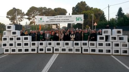 Manifestación en 2015 a favor de la independencia de Bellaterra.