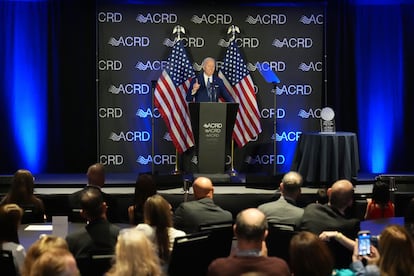 Joe Biden, during his speech this Tuesday in Chicago, Illinois.