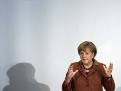 La canciller alemana Angela Merkel, en la celebración del 50 aniversario del consejo de expertos económicos