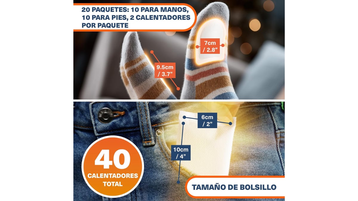 Estos calentadores se activan al entrar en contacto con el aire.