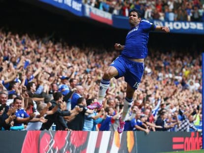 Diego Costa celebra su segundo gol. 