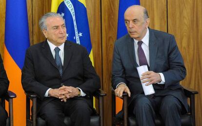 Temer e Serra no dia 12 de agosto.