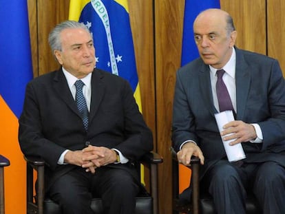 Temer e Serra no dia 12 de agosto.