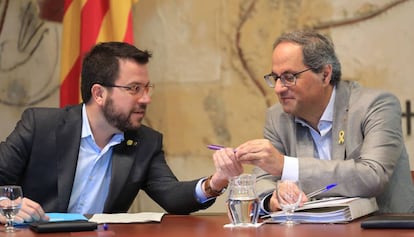 El 'president', Quim Torra, y el vicepresidente Pere Aragonès.