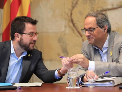 El 'president', Quim Torra, y el vicepresidente Pere Aragonès.