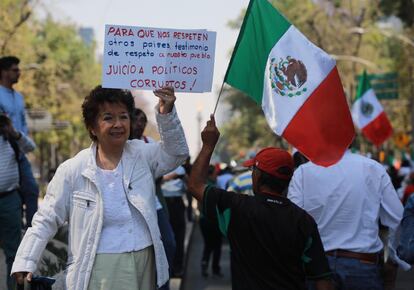 Manifestantes en Ciudad de México.