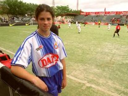 Marta Torrejón, defensa central de los alevines del Espanyol.