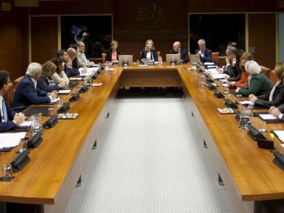 Reunión de la Comisión de la Diputación Permanente del Parlamento Vasco.