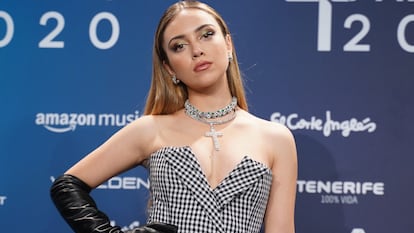 Ana Mena, en los premios Los 40 Music Awards 2020, el 27 de noviembre de 2020 en Madrid.