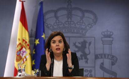 Soraya Sáenz de Santamaría, el viernes tras el Consejo de Ministros.