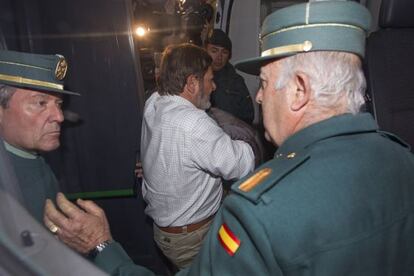 Guerrero, a las 2.20 horas del sábado en un furgón camino de la cárcel.