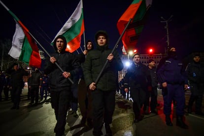 Neo-Nazi demonstration in Bulgaria on February 12, 2022.