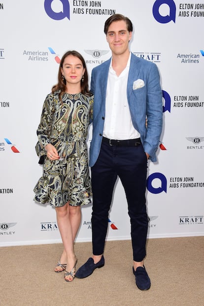 Alexandra de Hannover y Ben Sylvester Strautmann en una fiesta en Antibes, Francia, en julio de 2019.