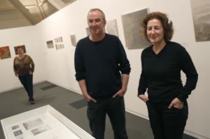 Javier y Alicia Chillida, comisarios de la muestra dedicada a Gonzalo Chillida.