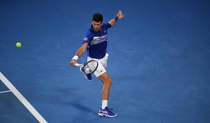 Novak Djokovic, en un partido este miércoles en el Open de Australia.