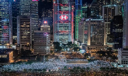 Manifestación contra la extradición en Hong Kong, China. 