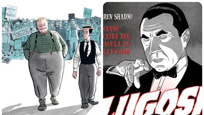Portadas de los cómics 'Fatty. El primer rey de Hollywood' y 'Lugosi. Ascenso y caída del Drácula de Hollywood'.