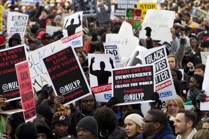 Manifestantes em Washington.