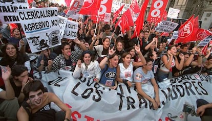 Manifestación contra la LOCE en octubre de 2002 en Madrid.