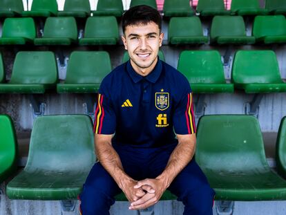 Martín Zubimendi, este domingo en la Ciudad del Fútbol de Las Rozas.