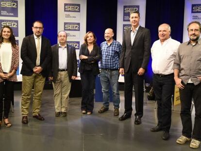 Els candidats, abans de l'inici del debat.