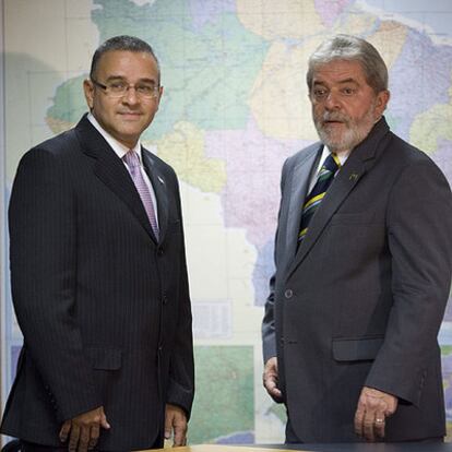 Mauricio Funes (izquierda) se reunió ayer con Lula en São Paulo.