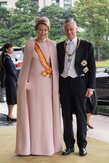 Mathilde e Philip da Bélgica, que também foram à espetacular cerimônia.