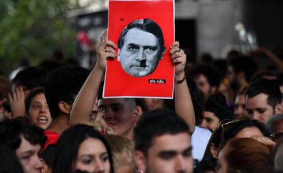 Protesta contra Bolsonaro en São Paulo, el 20 de octubre.