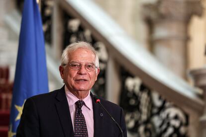 El jefe de la diplomacia europea, Josep Borrell, en El Cairo, este lunes.