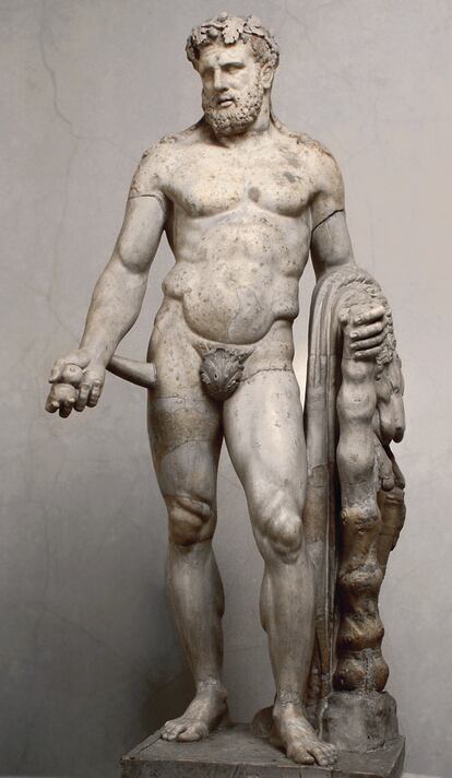 Esta figura en mármol de Hércules es una copia romana que sigue un original griego del siglo IV antes de Cristo.