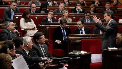 Artur Mas, durante la primera sesión del control de la legislatura en el Parlamento de Cataluña.