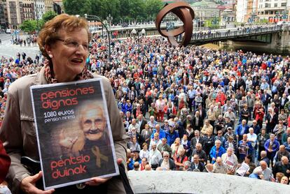 Una manifestación de pensionistas este mes de junio en Bilbao.