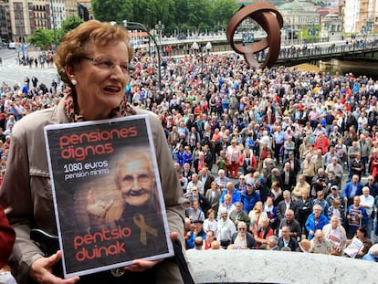 Una manifestación de pensionistas este mes de junio en Bilbao.