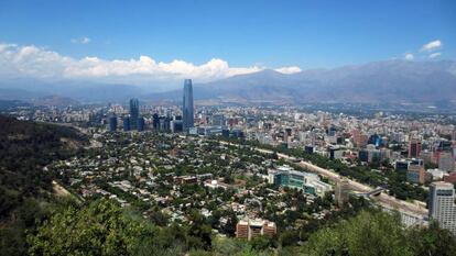 Vista aérea de Santiago, Chile.