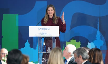 La vicepresidenta tercera y ministra para la Transicin Ecolgica, Sara Aagesen, durante su intervencin en el Spain Investor's Day, hoy en el hotel Ritz en Madrid.