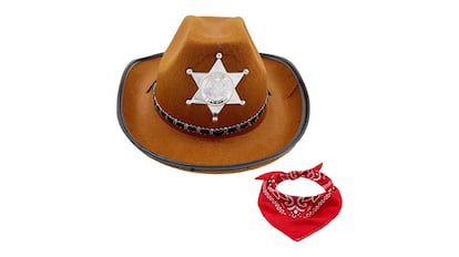 Sombrero cowboy con bandana para carnaval, varios colores
