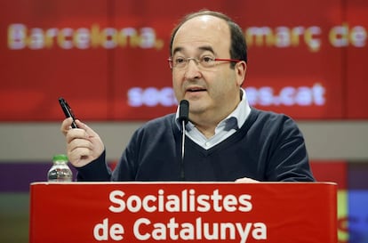 Miquel Iceta, durante su intervención en el consejo nacional del PSC