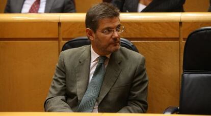 El ministro de Justicia, Rafael Catalá, en una sesión del Senado.