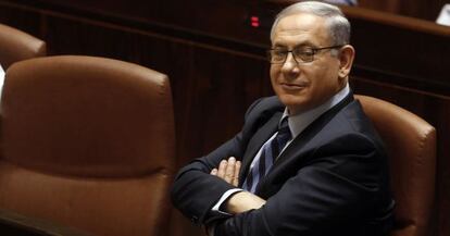 Benjamin Netanyahu aquest dimecres al Parlament israelià.