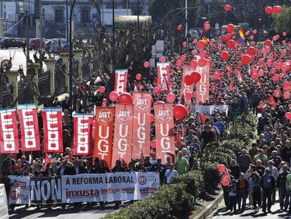 Imagen de la manifestación de A Coruña